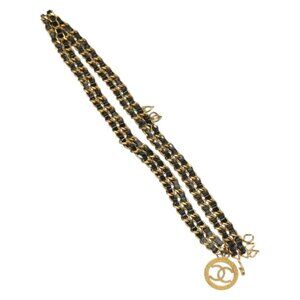 CHANEL Chain Belt metal Gold CC Auth yk18942